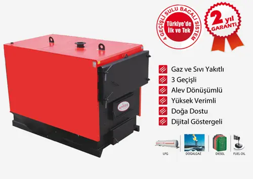 3 Geçişli Merkezi Sistem Katı Yakıtlı Kalorifer Kazanları