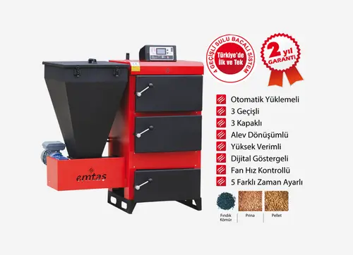 3 Geçişli Otomatik Yüklemeli Katı Yakıtlı Kat Kaloriferi