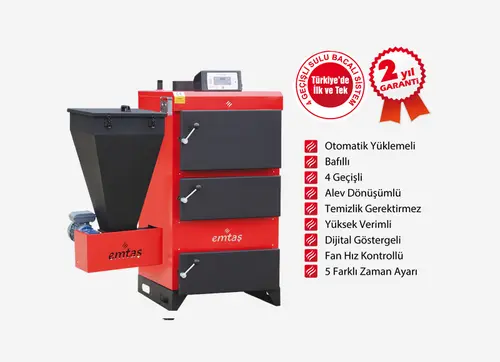 4 Geçişli Bafıllı Otomatik Yüklemeli Katı Yakıtlı Kalorifer Kazanları