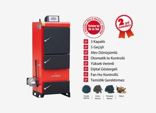 5 Geçişli Bafıllı Otomatik Isı Kontrollü Katı Yakıtlı Kat Kaloriferi